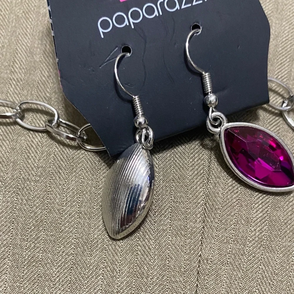 Paparazzi Silver Necklace with Deep Purple Accents - Picture 5 of 5